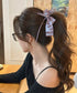 リボンヘアクリップ ドット柄 レディース バナナクリップ ヘアクリップ ヘアアクセサリー ヘアアレンジ 髪留め まとめ髪 おしゃれ 大人可愛い 女子会 99ZYSP-015