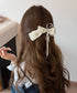 リボンヘアクリップ ドット柄 レディース バナナクリップ ヘアクリップ ヘアアクセサリー ヘアアレンジ 髪留め まとめ髪 おしゃれ 大人可愛い 女子会 99ZYSP-015