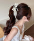 リボンヘアクリップ ドット柄 レディース バナナクリップ ヘアクリップ ヘアアクセサリー ヘアアレンジ 髪留め まとめ髪 おしゃれ 大人可愛い 女子会 99ZYSP-015