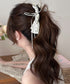 リボンヘアクリップ ドット柄 レディース バナナクリップ ヘアクリップ ヘアアクセサリー ヘアアレンジ 髪留め まとめ髪 おしゃれ 大人可愛い 女子会 99ZYSP-015