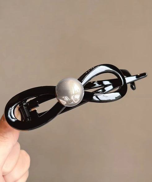 バナナクリップ パール 可愛いくま韓国風 レディース ヘアアクセサリー シンプル オフィスカジュアル きれいめ フェミニン プレゼント 髪飾り 結婚式発表会女子会 99ZYSP-016