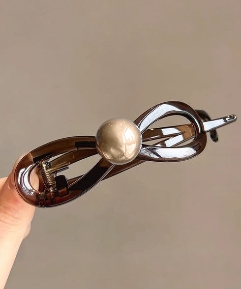 バナナクリップ パール 可愛いくま韓国風 レディース ヘアアクセサリー シンプル オフィスカジュアル きれいめ フェミニン プレゼント 髪飾り 結婚式発表会女子会 99ZYSP-016