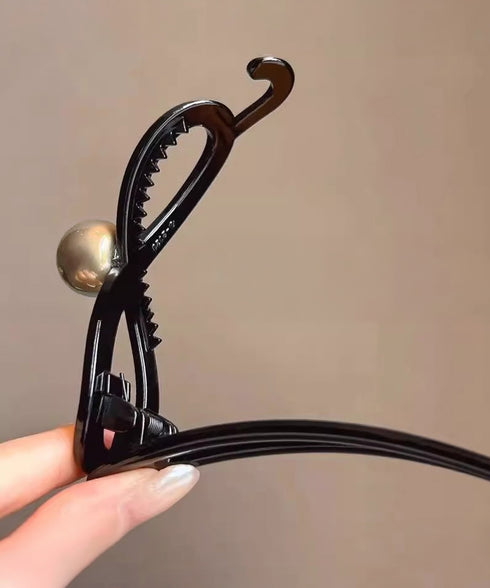 バナナクリップ パール 可愛いくま韓国風 レディース ヘアアクセサリー シンプル オフィスカジュアル きれいめ フェミニン プレゼント 髪飾り 結婚式発表会女子会 99ZYSP-016