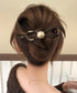 バナナクリップ パール 可愛いくま韓国風 レディース ヘアアクセサリー シンプル オフィスカジュアル きれいめ フェミニン プレゼント 髪飾り 結婚式発表会女子会 99ZYSP-016