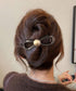 バナナクリップ パール 可愛いくま韓国風 レディース ヘアアクセサリー シンプル オフィスカジュアル きれいめ フェミニン プレゼント 髪飾り 結婚式発表会女子会 99ZYSP-016