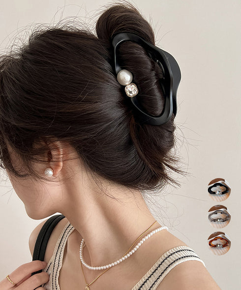バンスクリップ パールヘアクリップ 新作 韓国風 ヘアアクセサリー 大きめ 髪留め まとめ髪 おしゃれ 大人可愛い オフイスカジュアル 小物 誕生日 プレゼント 99ZYSP-017
