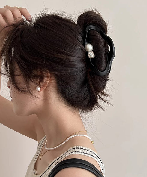 バンスクリップ パールヘアクリップ 新作 韓国風 ヘアアクセサリー 大きめ 髪留め まとめ髪 おしゃれ 大人可愛い オフイスカジュアル 小物 誕生日 プレゼント 99ZYSP-017