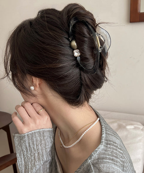 バンスクリップ パールヘアクリップ 新作 韓国風 ヘアアクセサリー 大きめ 髪留め まとめ髪 おしゃれ 大人可愛い オフイスカジュアル 小物 誕生日 プレゼント 99ZYSP-017
