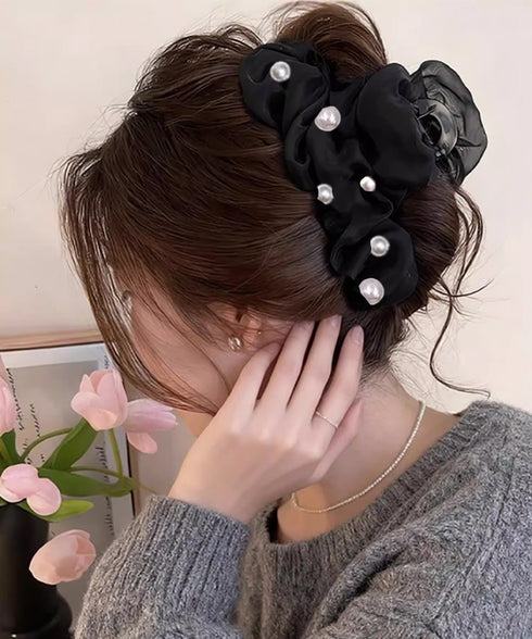 バンスクリップ ヘアクリップ パール レディース ヘアアレンジ まとめ髪 髪飾り 透け感 きれいめ オルチャン おしゃれ 大人 可愛い デート 99ZYSP-019