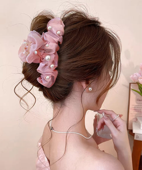 バンスクリップ ヘアクリップ パール レディース ヘアアレンジ まとめ髪 髪飾り 透け感 きれいめ オルチャン おしゃれ 大人 可愛い デート 99ZYSP-019