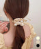 サテンヘアゴム パール付き シュシュ レディース まとめ髪 髪留め 簡単ヘアアレンジ 蝶結び リボン お団子 大人 可愛い おしゃれ 韓国ファッション 99ZYSP-020