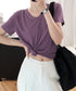 半袖 Tシャツ レディース シンプル カジュアル カットソー 無地 サマーtシャツ 着やせ おしゃれ 夏服 大人 AMYX-86009