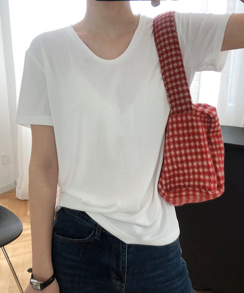 半袖 Tシャツ レディース シンプル カジュアル カットソー 無地 サマーtシャツ 着やせ おしゃれ 夏服 大人 AMYX-86009