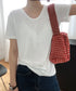半袖 Tシャツ レディース シンプル カジュアル カットソー 無地 サマーtシャツ 着やせ おしゃれ 夏服 大人 AMYX-86009