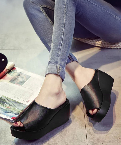 厚底サンダル レディース ウェッジソール ミュールサンダル オープントゥ 歩きやすい夏靴 軽量 美脚サンダル 疲れないサンダル韓国 おしゃれ コンフォートサンダル QLUY-001