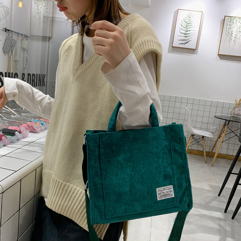 コーデュロイ ミニトートバッグ 3way スクエア ショルダーバッグ コンパクト 肩掛けバッグ 大人可愛い 斜め掛けバッグ お出かけ ミニマザーズバック 全5色 TZM-275