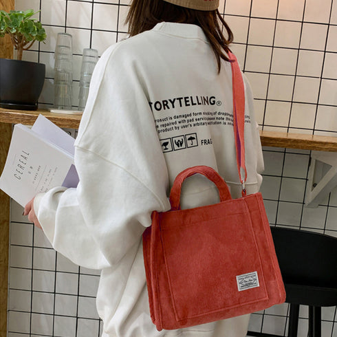 コーデュロイ ミニトートバッグ 3way スクエア ショルダーバッグ コンパクト 肩掛けバッグ 大人可愛い 斜め掛けバッグ お出かけ ミニマザーズバック 全5色 TZM-275