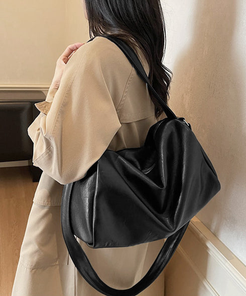 大容量ボストンバッグ2WAYトートバッグ ソフトレザー風肩掛けバッグ シンプルショルダーバッグ おしゃれユニセックススクエアバッグ大人カジュアル斜めがけバッグ旅行 TZM-333