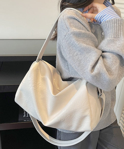 大容量ボストンバッグ2WAYトートバッグ ソフトレザー風肩掛けバッグ シンプルショルダーバッグ おしゃれユニセックススクエアバッグ大人カジュアル斜めがけバッグ旅行 TZM-333