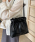 ギャザートートバッグ フリル肩掛けバッグ 手提げバッグ レディースおしゃれかばん フェイクレザーミニトート 大人女子上品かばん オフィスカジュアルハンドバッグ通勤 TZM-337