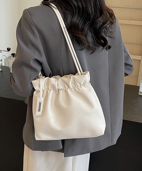 ギャザートートバッグ フリル肩掛けバッグ 手提げバッグ レディースおしゃれかばん フェイクレザーミニトート 大人女子上品かばん オフィスカジュアルハンドバッグ通勤 TZM-337