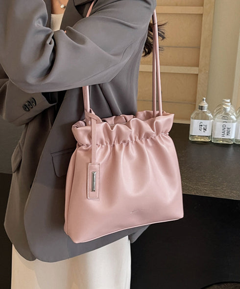 ギャザートートバッグ フリル肩掛けバッグ 手提げバッグ レディースおしゃれかばん フェイクレザーミニトート 大人女子上品かばん オフィスカジュアルハンドバッグ通勤 TZM-337