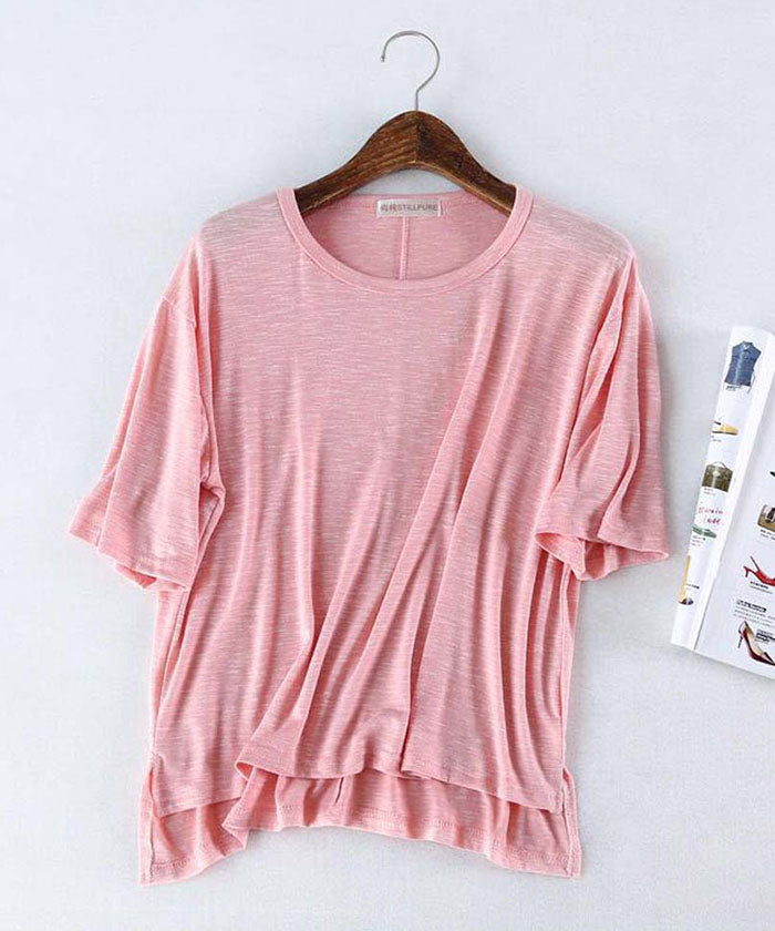 tシャツ レディース 半袖 カットソー ピンク