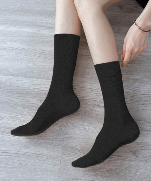 リブソックス レディース ミドル丈 靴下 無地綿混ソックス シンプル 通学靴下 レトロ カラーソックス カラバリ靴下 蒸れない カジュアルクルーソックス 春夏秋冬 ZUSH-001