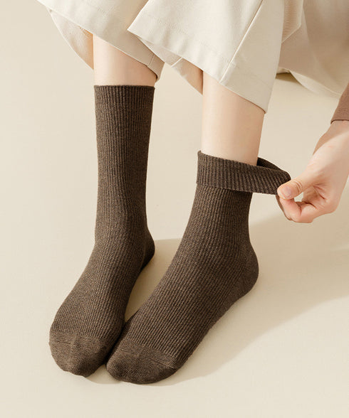 リブソックス レディース ミドル丈 靴下 無地綿混ソックス シンプル 通学靴下 レトロ カラーソックス カラバリ靴下 蒸れない カジュアルクルーソックス 春夏秋冬 ZUSH-001