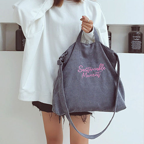 キャンバスバッグ レディース 刺しゅう キャンバスバッグ レディース 刺しゅう ショルダーバッグ 2way 大容量 トートバッグ BAIJ-001