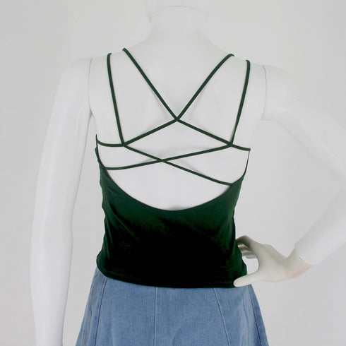 背中あき キャミソール パッド付き 背中あき キャミソール パッド付き バックオープン バッククロス キャミソール CAIHONG-001