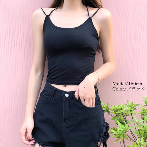 背中あき キャミソール パッド付き 背中あき キャミソール パッド付き バックオープン バッククロス キャミソール CAIHONG-001