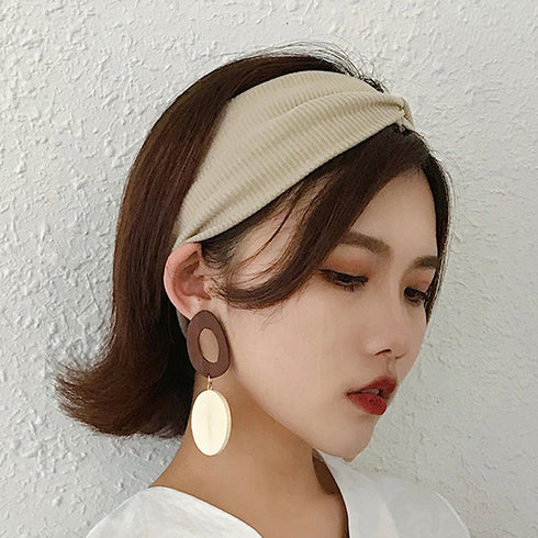 リブ へアバンド レディース 幅広 リブ へアバンド レディース 幅広 ヘアアクセサリー 洗顔 ターバンバンド 髪留め クロスターバン 無地 CHENGXIN-001