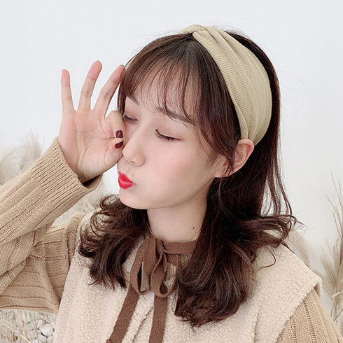 リブ へアバンド レディース 幅広 リブ へアバンド レディース 幅広 ヘアアクセサリー 洗顔 ターバンバンド 髪留め クロスターバン 無地 CHENGXIN-001