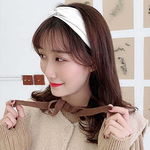 リブ へアバンド レディース 幅広 リブ へアバンド レディース 幅広 ヘアアクセサリー 洗顔 ターバンバンド 髪留め クロスターバン 無地 CHENGXIN-001