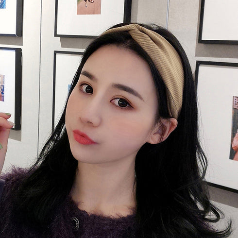 リブ へアバンド レディース 幅広 リブ へアバンド レディース 幅広 ヘアアクセサリー 洗顔 ターバンバンド 髪留め クロスターバン 無地 CHENGXIN-001