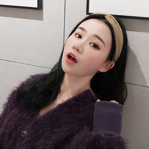 リブ へアバンド レディース 幅広 リブ へアバンド レディース 幅広 ヘアアクセサリー 洗顔 ターバンバンド 髪留め クロスターバン 無地 CHENGXIN-001