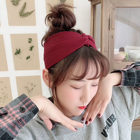 リブ へアバンド レディース 幅広 リブ へアバンド レディース 幅広 ヘアアクセサリー 洗顔 ターバンバンド 髪留め クロスターバン 無地 CHENGXIN-001