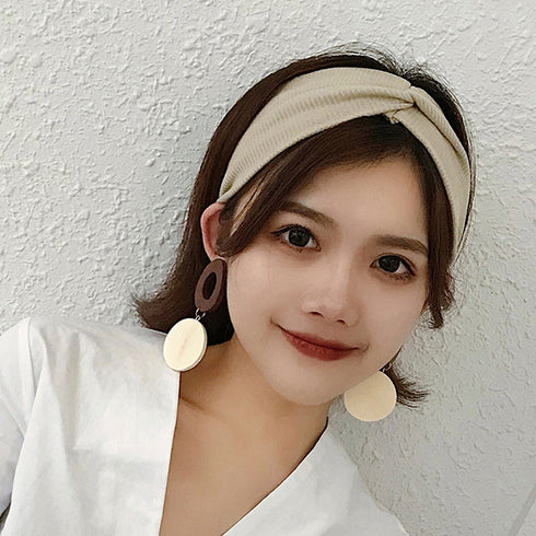 リブ へアバンド レディース 幅広 リブ へアバンド レディース 幅広 ヘアアクセサリー 洗顔 ターバンバンド 髪留め クロスターバン 無地 CHENGXIN-001