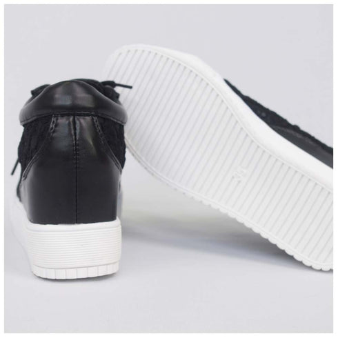 インヒールスニーカー レディース インヒールスニーカー レディース レースシースルー切り替え シューズ 厚底 靴 痛くない CL-018