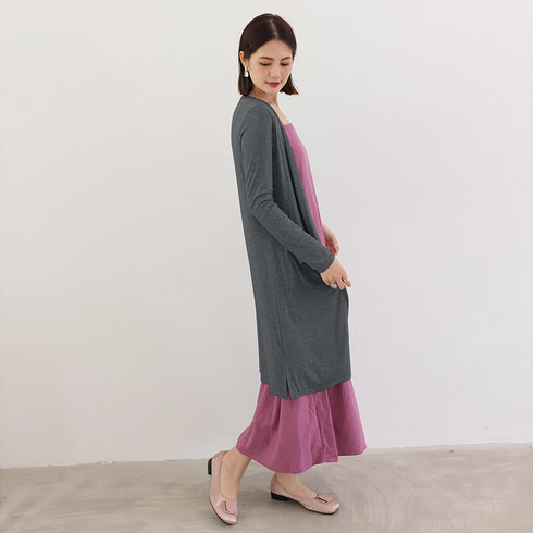 無地 サマーカーディガン レディース夏服 ロングカーディガン 長袖羽織 着やせ シンプル スリットサマーアウター 紫外線対策 体型カバー ボレロカーディガン 韓国 CQ-007