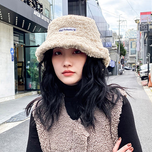バケットハット レディース 刺しゅう バケットハット レディース 刺しゅう 秋冬 ボアハット 暖かい トレンド ボア帽子 防寒?ぼうし FMAN-001