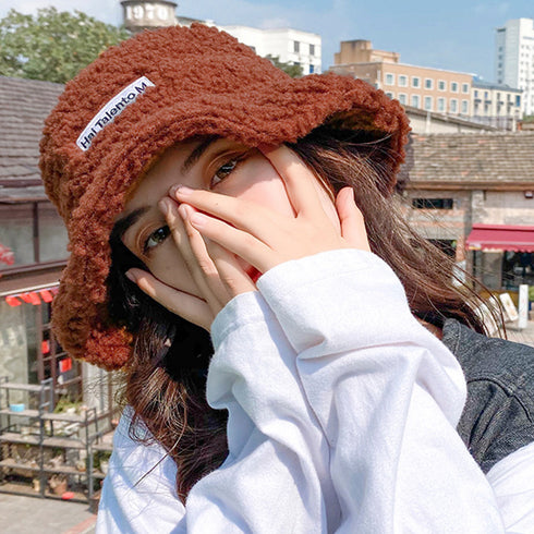 バケットハット レディース 刺しゅう バケットハット レディース 刺しゅう 秋冬 ボアハット 暖かい トレンド ボア帽子 防寒?ぼうし FMAN-001