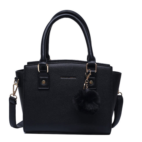 斜めがけバッグ ファーチャーム付き 斜めがけバッグ ファーチャーム付き ミニハンドバッグ オフィス トートバッグ GRUN-003