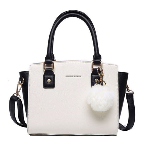 斜めがけバッグ ファーチャーム付き 斜めがけバッグ ファーチャーム付き ミニハンドバッグ オフィス トートバッグ GRUN-003