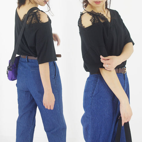 オフショルダー トップス 半袖 オフショルダー トップス 半袖 レディース 春夏 ワンショルダー Tシャツ 半袖 HSYR-004