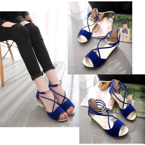 サンダル レディース 歩きやすい 韓国夏 ウェッジソール ストラップサンダル 美脚 バックファスナー ローヒール グラディエーターウェッジサンダル 履きやすい人気 HUIH-014