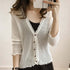 ニットカーディガン レディース 長袖 ニットカーディガン レディース 長袖 薄手 カーディガン vネック サマーニット冷房対策 羽織 JJIA-001