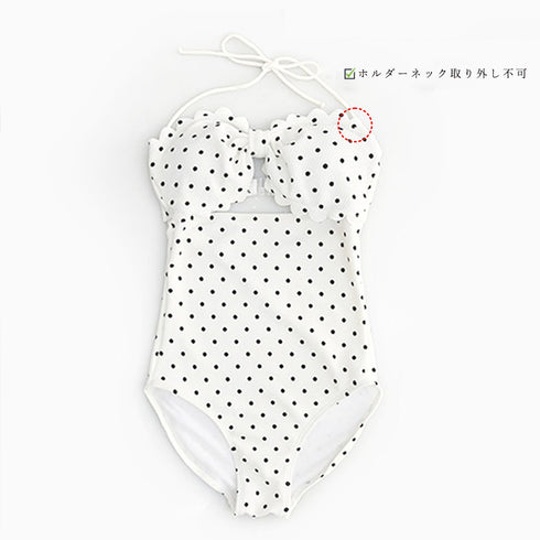 ドット柄 ワンピース 水着 レディース ドット柄 ワンピース 水着 レディース 体型カバー ホルターネック 水着 シンプル モノキニ セクシー ハイウエスト MULIN-001