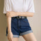 ベルト付きデニムショートパンツ春夏短パン ハイウエストデニムパンツレディース ロールアップデニムショーパン美脚脚長 着やせカジュアルホットパンツ おしゃれ 韓国風 MUSID-001